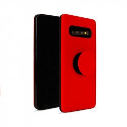 Galaxy S10+ (Plus) Pop Up Grip Stand Hybrid Case (Red)